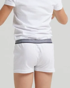 Boxer bimbo in cotone organico con elastico a righe