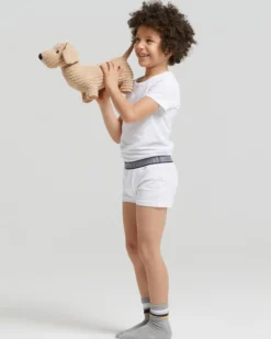 Boxer bimbo in cotone organico con elastico a righe