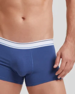 Boxer cotone tinta unita con elastico rigato