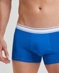 Boxer cotone tinta unita con elastico rigato