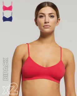 Brassiere seamless con spalline sottili X2