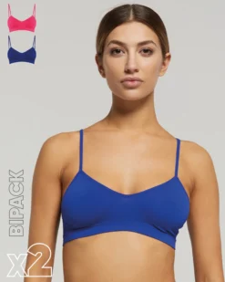 Brassiere seamless con spalline sottili X2