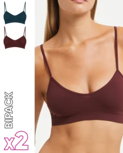 Brassiere seamless con spalline sottili X2
