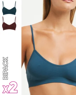 Brassiere seamless con spalline sottili X2
