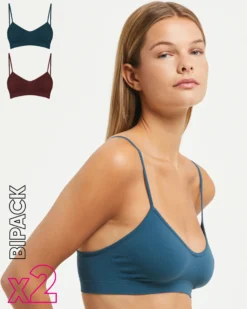 Brassiere seamless con spalline sottili X2