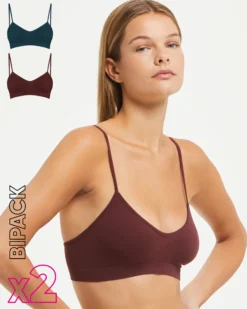 Brassiere seamless con spalline sottili X2