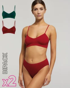 Brassiere seamless con spalline sottili X2