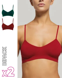 Brassiere seamless con spalline sottili X2
