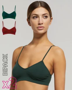 Brassiere seamless con spalline sottili X2
