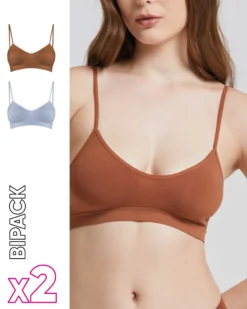 Brassiere seamless con spalline sottili X2