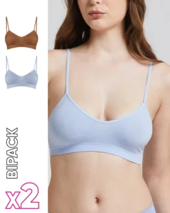 Brassiere seamless con spalline sottili X2