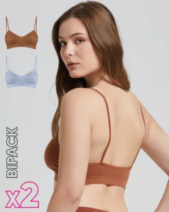 Brassiere seamless con spalline sottili X2