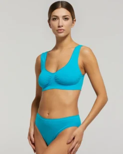 Brassiere spalla larga seamless con dettaglio femminile
