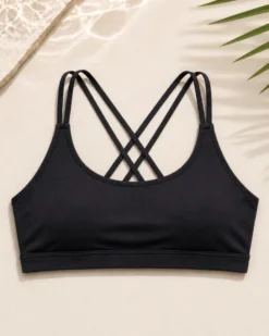 Brassiere tinta unita con dorso incrociato