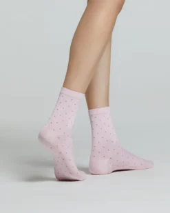 CALZA COTONE IBISCO CON MICRO DISEGNI