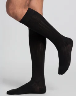 Calza lunga a coste in cotone Filo di Scozia