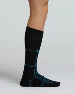 CALZA LUNGA COTONE AMARANTO MOTIVO A RIGHE