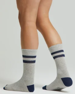 Calza tennis Argo cotone con righe a contrasto