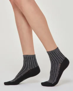 CALZINO COTONE VALENTINA CON COSTINE IN LAMÉ