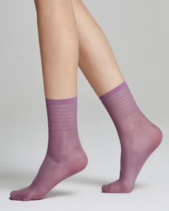 Calzino velato Iris con righe in trasparenza