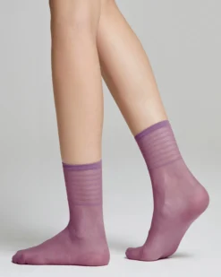 Calzino velato Iris con righe in trasparenza