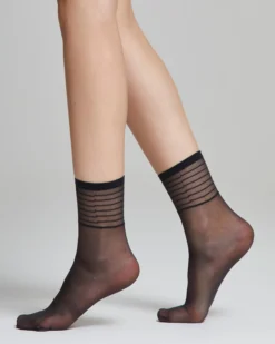 Calzino velato Iris con righe in trasparenza