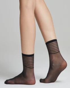 Calzino velato Iris con righe in trasparenza