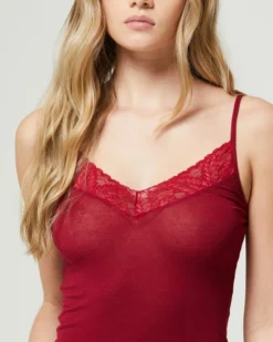 Canotta pizzo in modal cashmere
