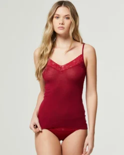 Canotta pizzo in modal cashmere