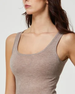 Canotta rib modal cashmere a costine