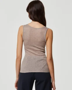 Canotta rib modal cashmere a costine