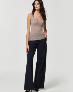 Canotta rib modal cashmere a costine