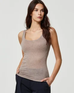 Canotta rib modal cashmere a costine