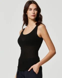 Canotta rib modal cashmere a costine