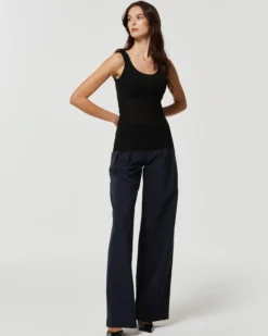 Canotta rib modal cashmere a costine