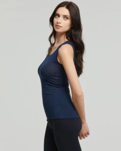 CANOTTA SCOLLO TONDO IN MODAL CASHMERE