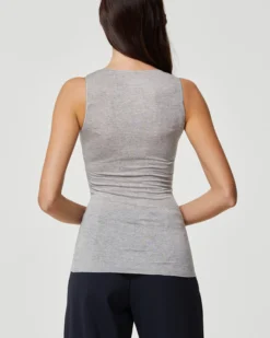CANOTTA SCOLLO TONDO IN MODAL CASHMERE