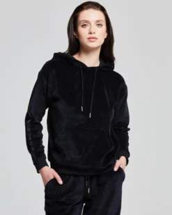 FELPA CON CAPPUCCIO VELLUTO DONNA