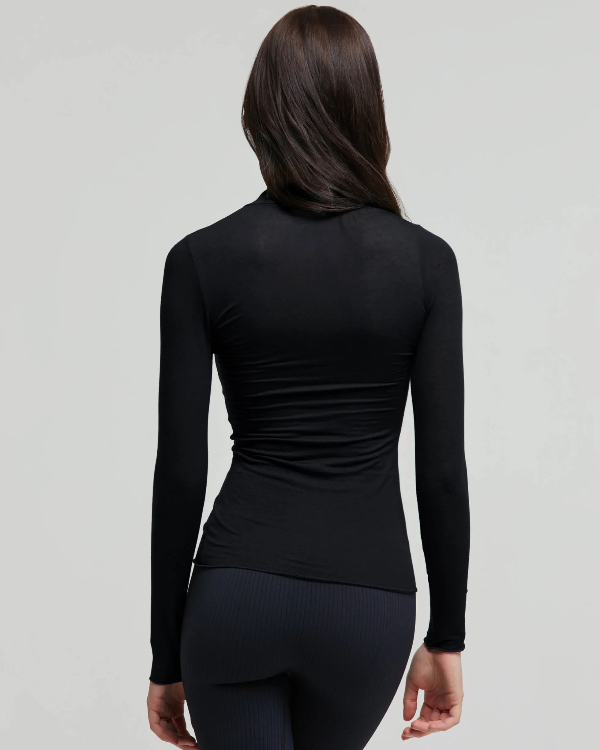 Maglia collo alto in modal cashmere