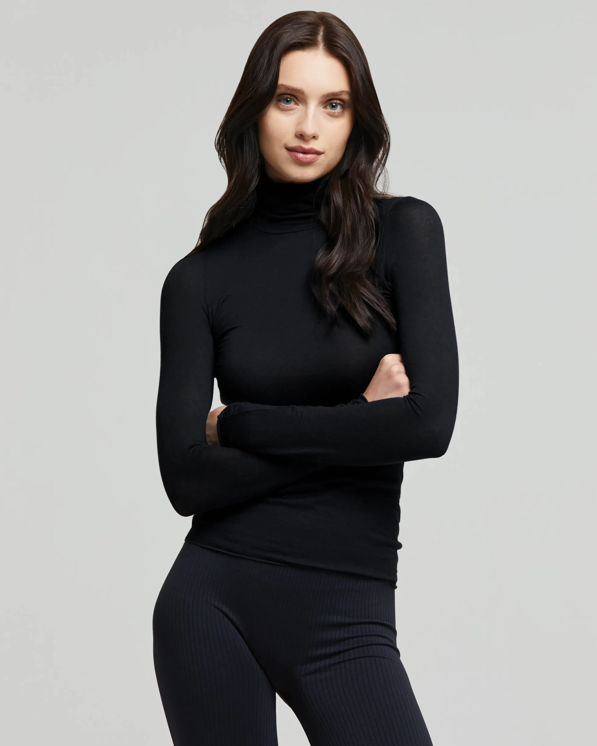 Maglia collo alto in modal cashmere