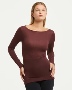 Maglia con scollo a barchetta in modal cashmere