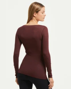 Maglia con scollo a barchetta in modal cashmere