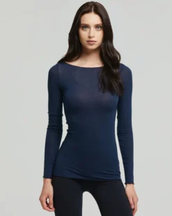 MAGLIA CON SCOLLO A BARCHETTA IN MODAL CASHMERE