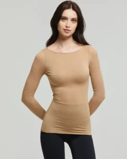 Maglia con scollo a barchetta in modal cashmere