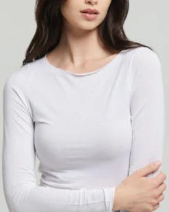Maglia con scollo a barchetta in modal cashmere
