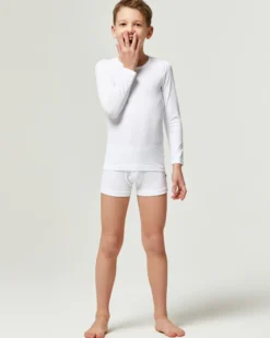 Maglia girocollo a maniche lunghe unisex in caldo cotone
