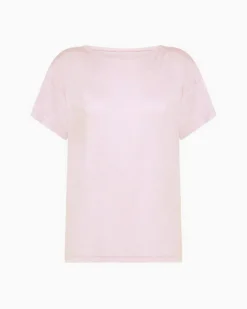 Maglia manica corta scollo barchetta in viscosa sostenibile vestibilità over