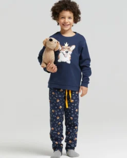 Pigiama lungo caldo cotone maglia Yukon