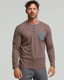 Pigiama lungo cotone interlock Zafferano