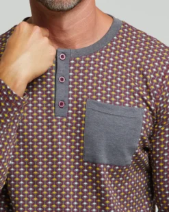 Pigiama lungo cotone interlock Zafferano